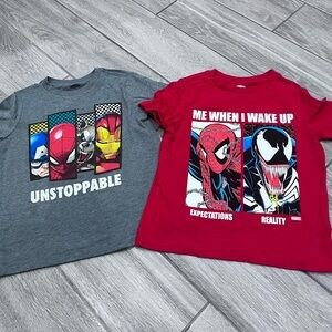 Marvel T-Shirts - Gray and Red with Iconic Characters